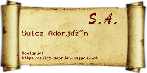 Sulcz Adorján névjegykártya